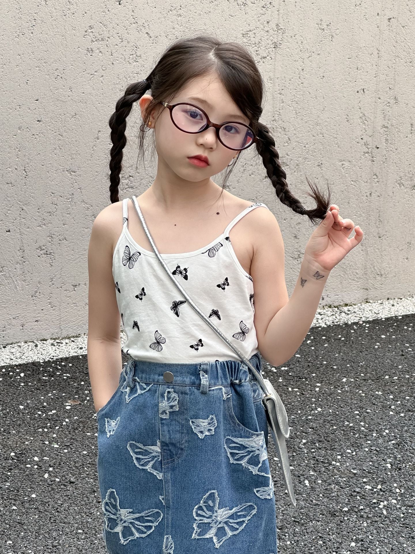 CJ4750夏季女童蝴蝶印花吊帶2024.06.11