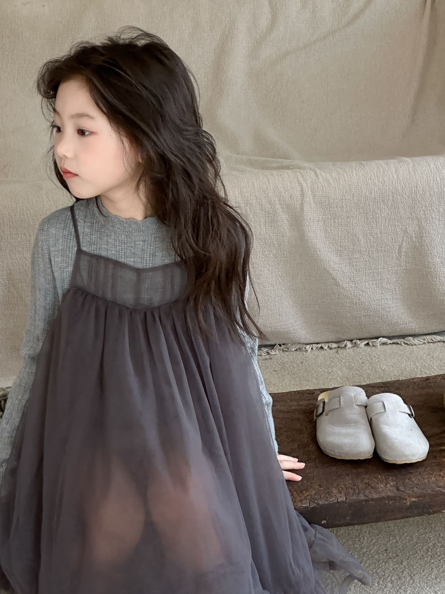 CA4699秋季韓版女童打底衫吊帶紗裙牛仔褲三件套2024.08.06
