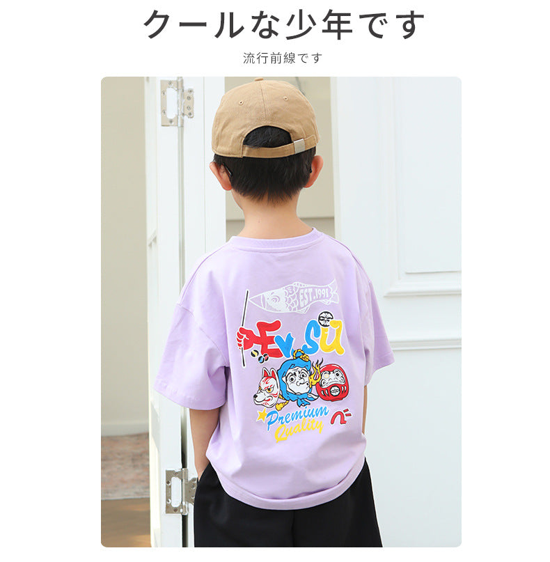 EM3353日系夏季彩色印花純棉短袖T恤2024.03.22