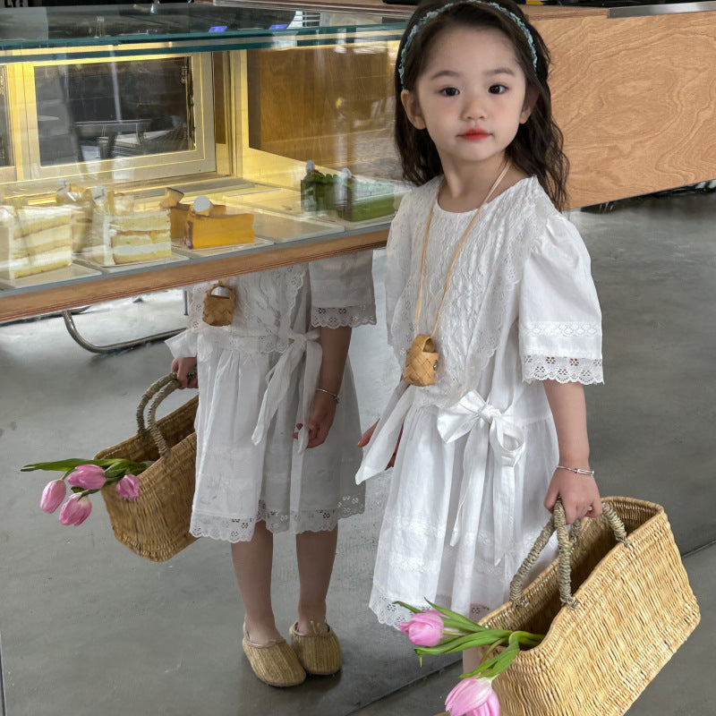 AN1691夏季女孩蕾絲花邊連衣裙2024.05.03