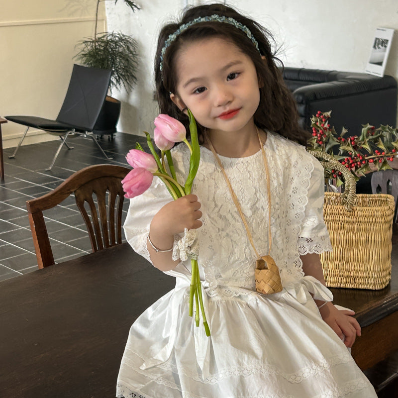 AN1691夏季女孩蕾絲花邊連衣裙2024.05.03