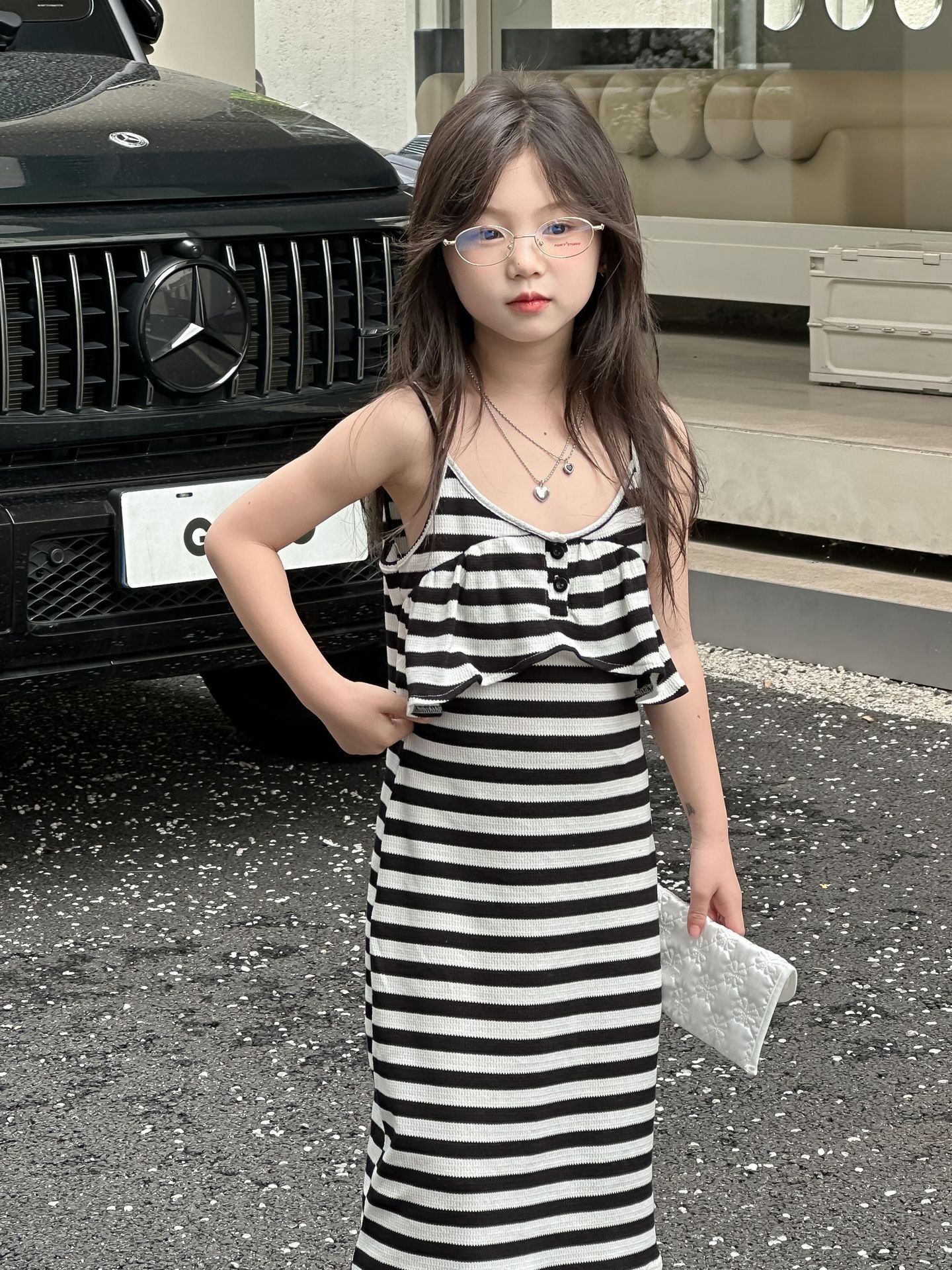 CJ4999夏季中小童吊帶條紋連衣裙2024.06.11