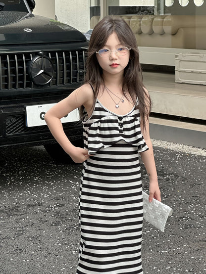 CJ4999夏季中小童吊帶條紋連衣裙2024.06.11
