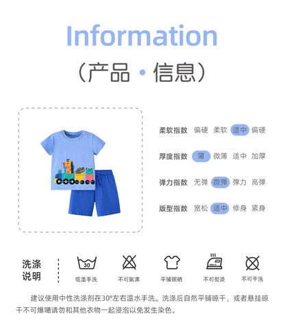 BN9551夏季歐美中小童休閒圓領鬆緊腰褲兩件套2024.05.31
