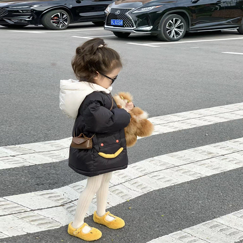 CO2888韓版卡通笑臉撞色羽絨服連帽外套2023.10.24