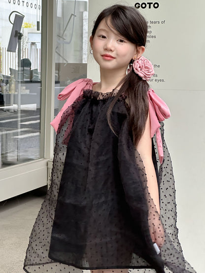 CJ4972夏季女童蝴蝶結吊帶連衣裙2024.06.11