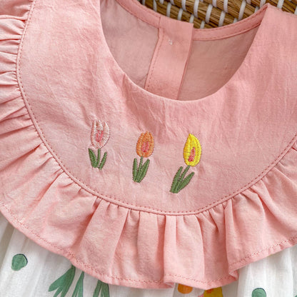 DF0062夏季甜美花朵刺繡無袖三角包屁衣2024.02.27
