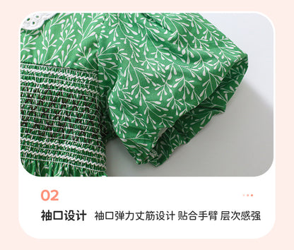 AM1905夏季翻領公主短袖純棉連衣裙2024.03.05