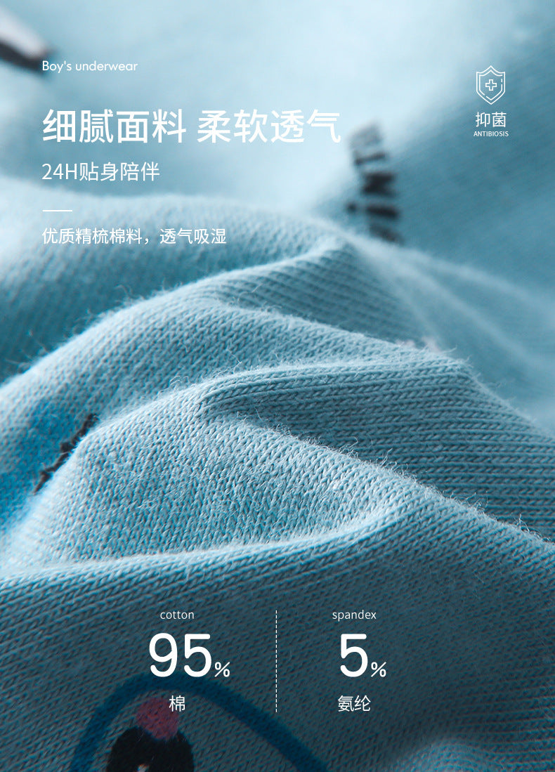AK4149卡通猫熊透氣彈力棉平角兒童內褲2024.07.30