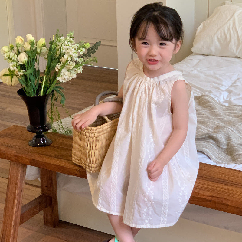 AM1469氣質繡花寬鬆無袖連衣裙2023.05.12