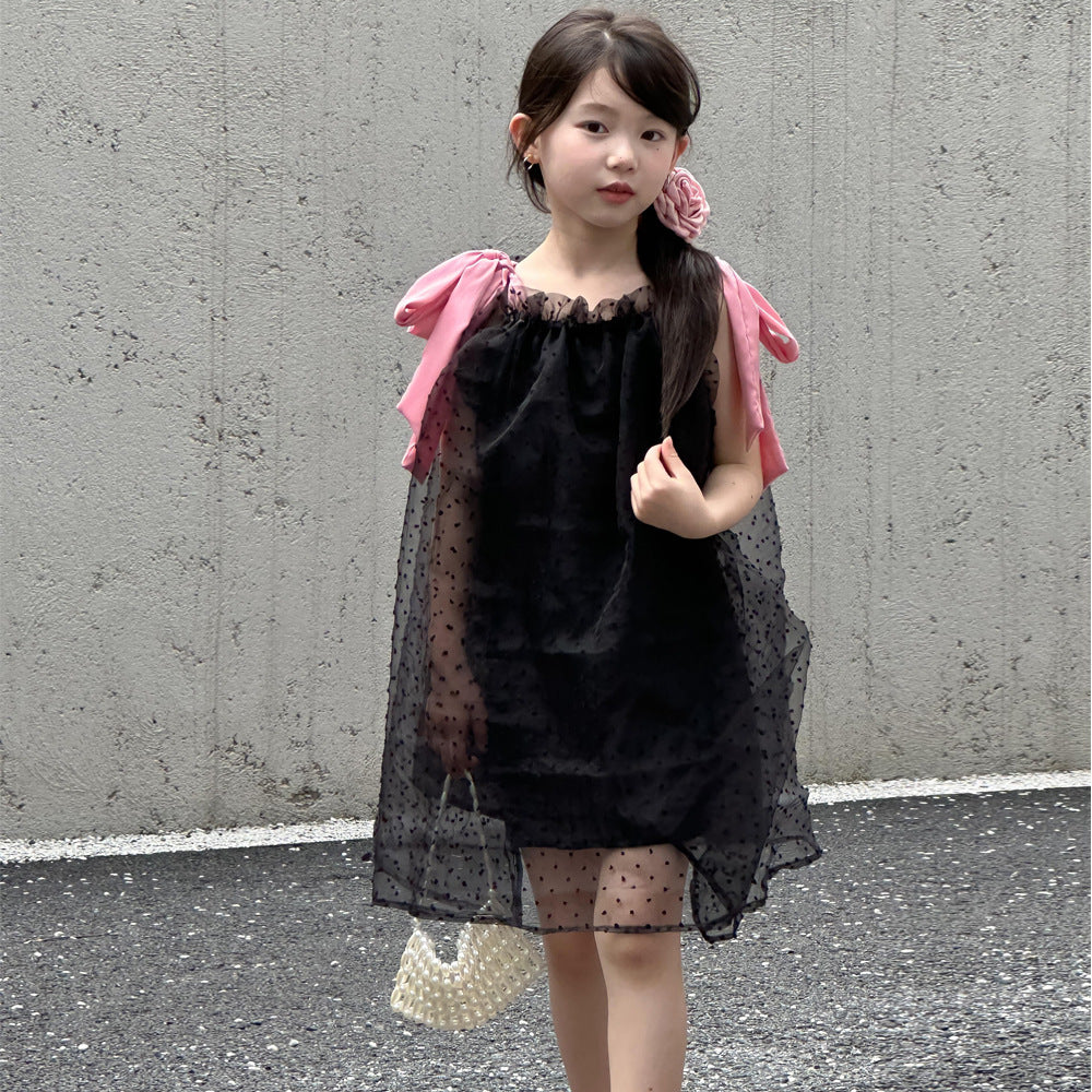 CJ4972夏季女童蝴蝶結吊帶連衣裙2024.06.11