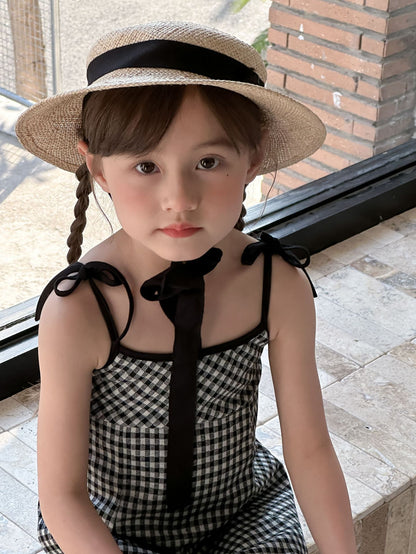 CA4872夏季辣妹女童格子吊帶裙2024.04.09