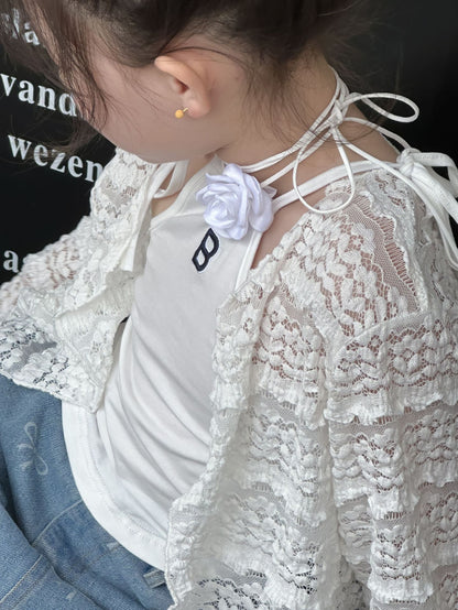 CJ4968夏季女童蕾絲純色防曬外套2024.06.11