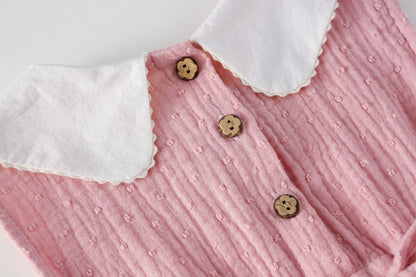 AM1686夏季娃娃領刺繡甜美無袖公主裙2024.03.29
