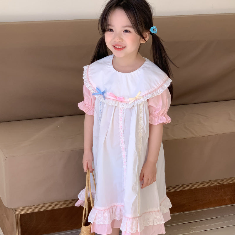 AM1680夏季洛麗塔花邊蝴蝶結連衣裙2024.03.29