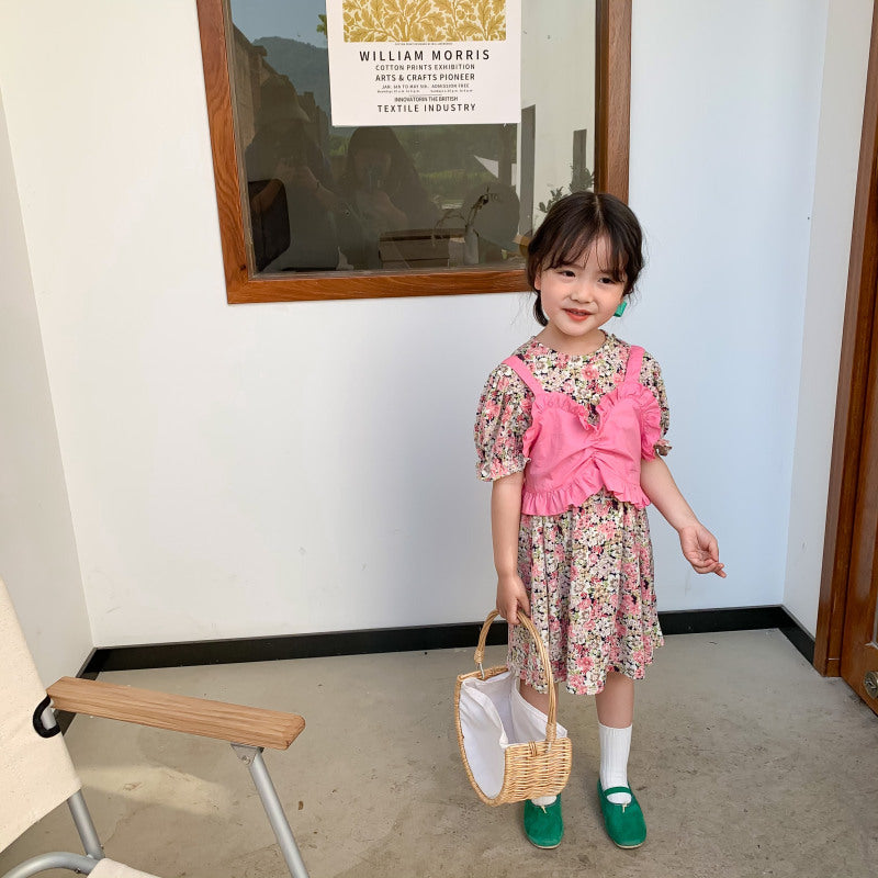 AJ2831夏季韓版女童吊帶背心連衣裙兩件套2024.06.07