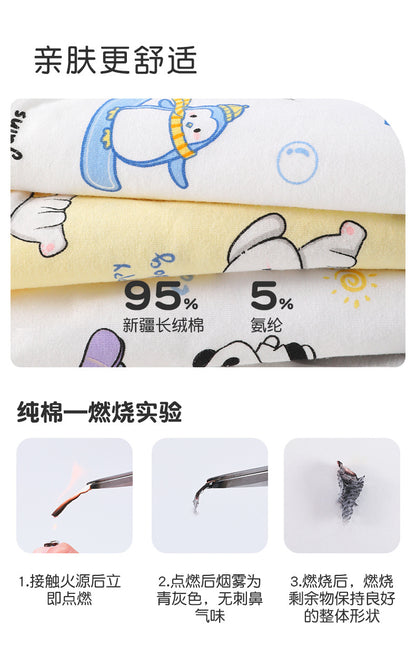 AK4008夏季兒童斑馬紋熊貓小狗透氣輕薄萊卡棉內褲2024.07.30