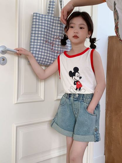 CM3380夏季女童卡通無袖t恤2024.03.15