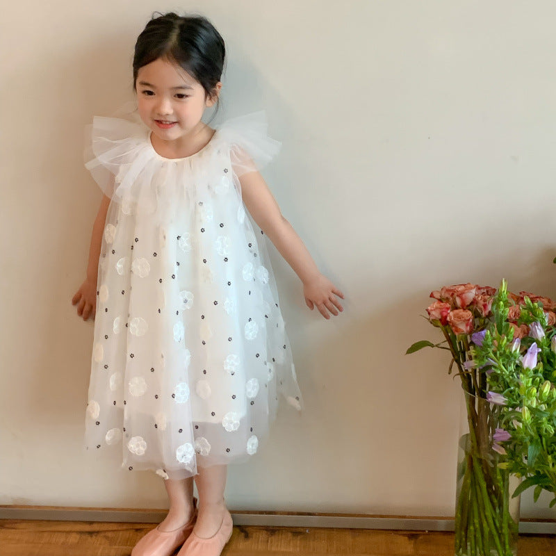 AJ1208夏季娃娃領網紗繡花寶寶連衣裙2024.06.07