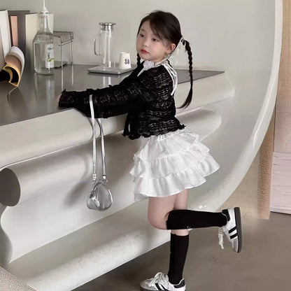CJ4968夏季女童蕾絲純色防曬外套2024.06.11