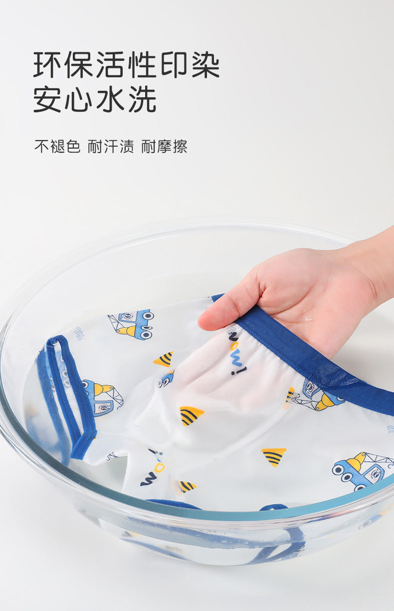AK4153夏季男童不夾屁屁輕薄冰絲工程車熊貓獅子恐龍內褲2024.07.30