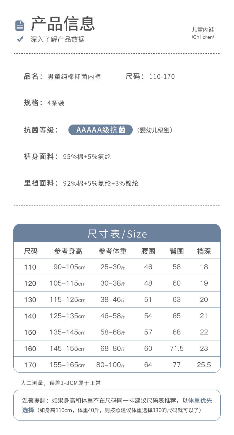 AK4149卡通猫熊透氣彈力棉平角兒童內褲2024.07.30