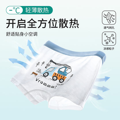 AK4155男孩卡通工程車兒童平角透氣網眼內褲2024.07.30