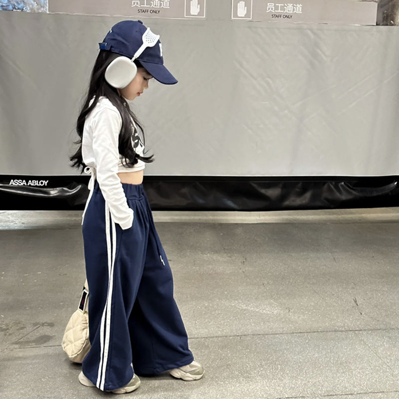CA3523秋季韓版運動風字母長袖上衣百搭寬鬆闊腿褲套裝2023.08.29