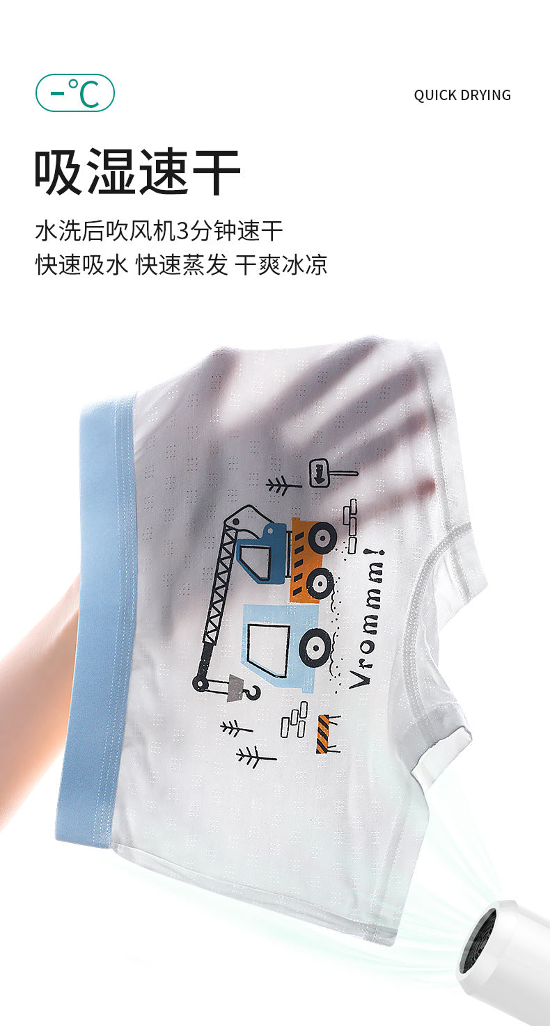 AK4155男孩卡通工程車兒童平角透氣網眼內褲2024.07.30