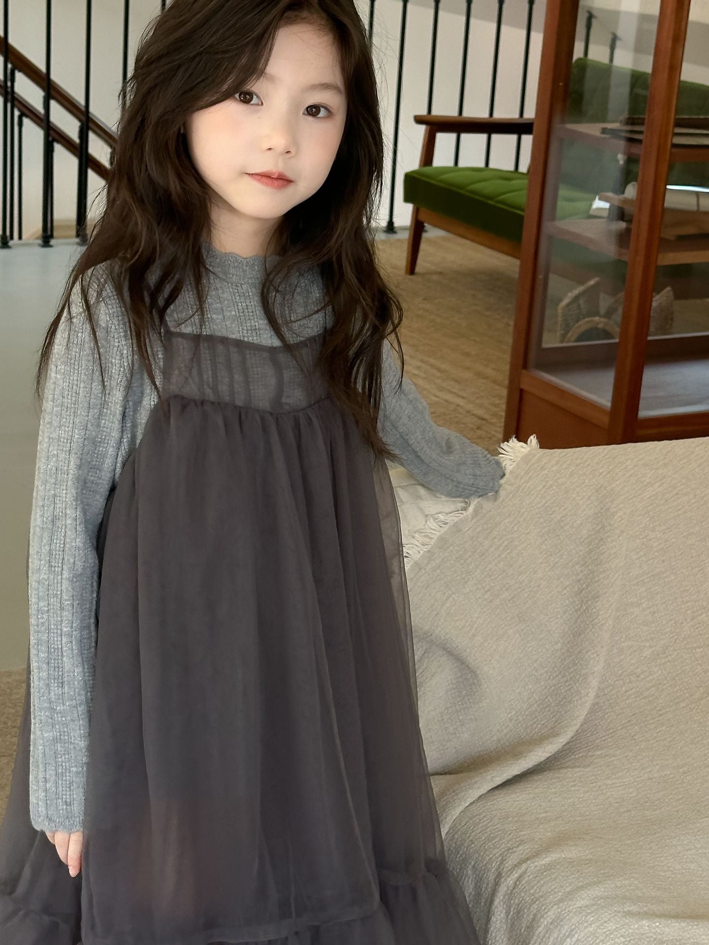 CA4699秋季韓版女童打底衫吊帶紗裙牛仔褲三件套2024.08.06