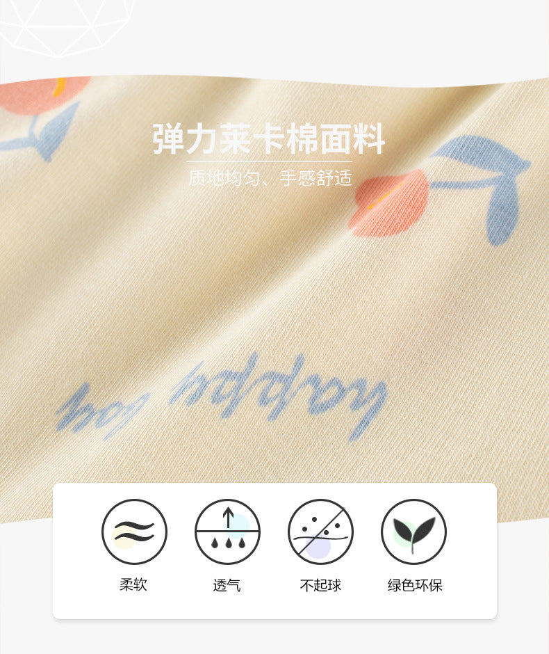 AJ1637夏季薄款小花中大童萊卡棉內褲2024.06.25