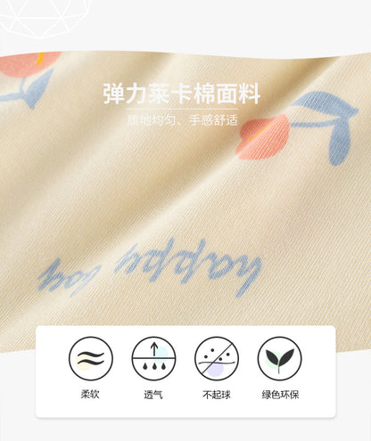 AJ1637夏季薄款小花中大童萊卡棉內褲2024.06.25