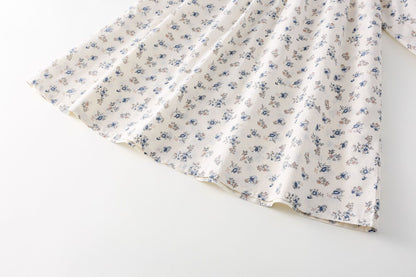 AF1665甜美碎花刺繡翻領長袖連衣公主裙2024.02.20
