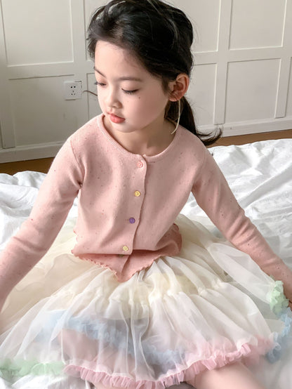 CF4720春款彩色扣子不規則針織衫外套2024.02.23