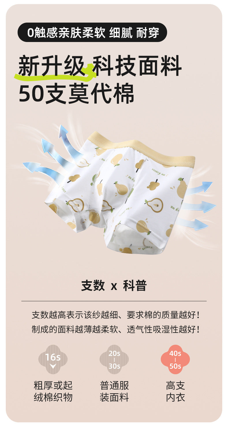 AK4055夏季薄款男孩文青風莫代爾網孔透氣兒童內褲2024.07.30