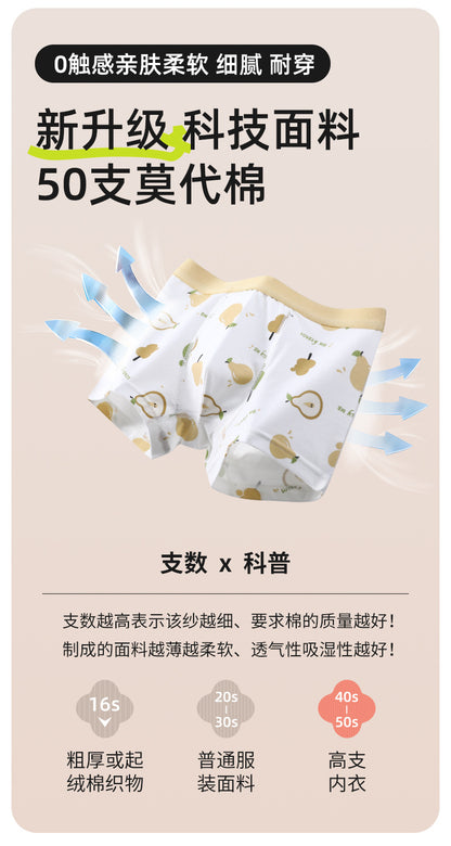 AK4055夏季薄款男孩文青風莫代爾網孔透氣兒童內褲2024.07.30