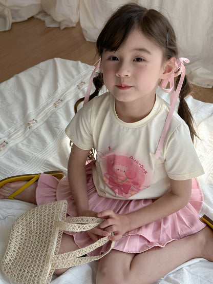 CA4956夏季女童抽繩T恤蛋糕蓬蓬裙兩件套套裝2024.04.09