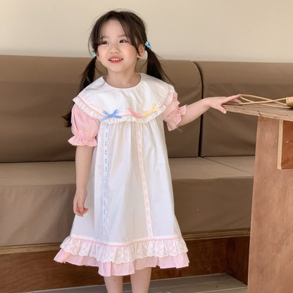 AM1680夏季洛麗塔花邊蝴蝶結連衣裙2024.03.29