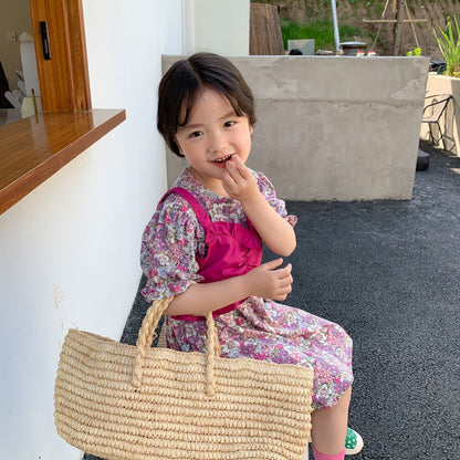 AJ2831夏季韓版女童吊帶背心連衣裙兩件套2024.06.07