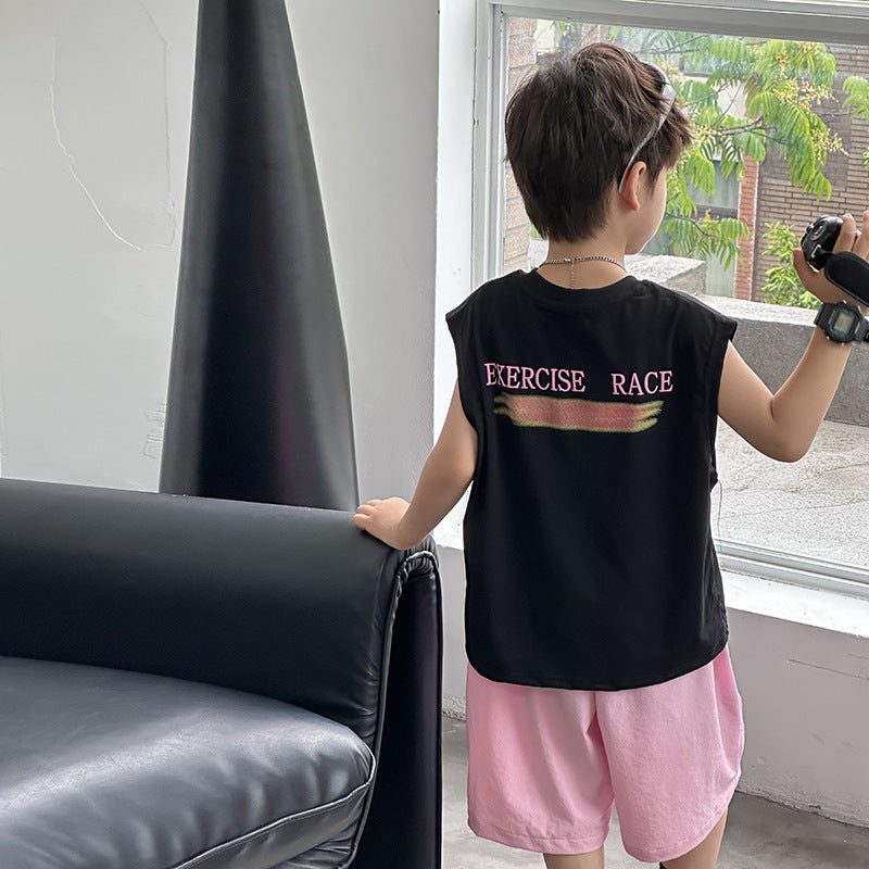 EK0900夏季兒童帥氣凉感休閒卡通寬鬆棉質背心2024.07.09