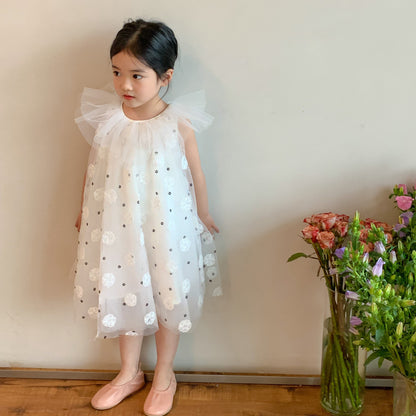 AJ1208夏季娃娃領網紗繡花寶寶連衣裙2024.06.07
