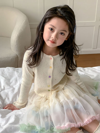 CF4720春款彩色扣子不規則針織衫外套2024.02.23