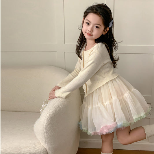 CF4720春款彩色扣子不規則針織衫外套2024.02.23