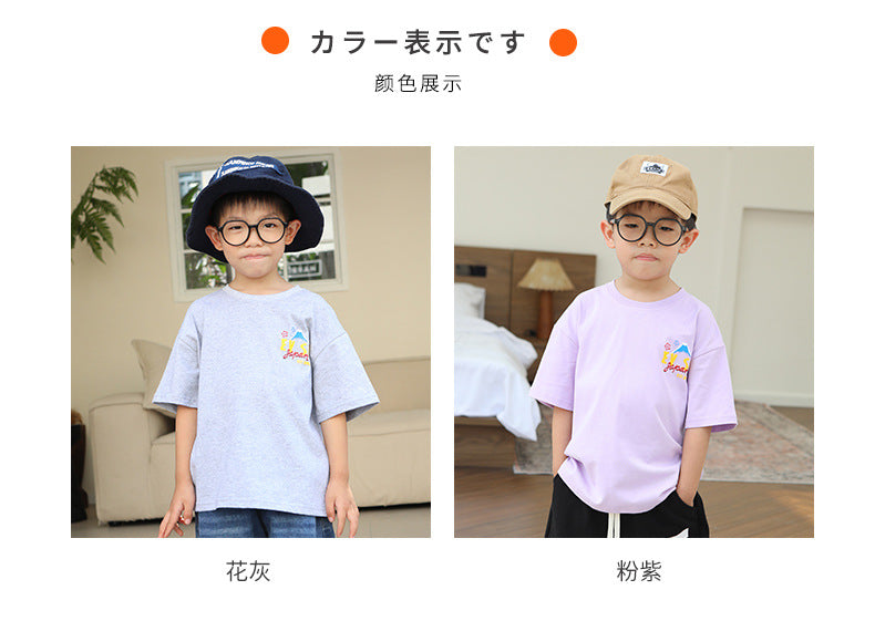 EM3353日系夏季彩色印花純棉短袖T恤2024.03.22