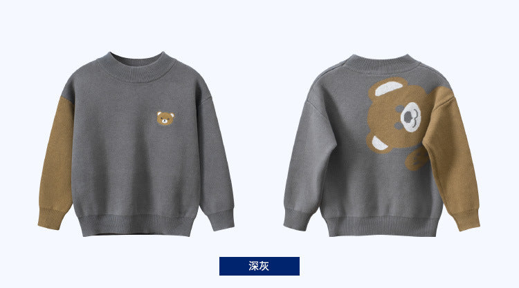 BH3427春季兒童針織小熊毛衣2024.01.05