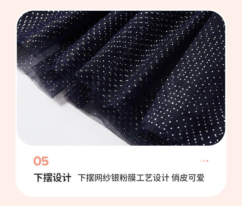 AM1867夏季熊貓原點網紗可愛短袖公主裙2024.03.05