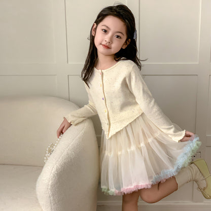 CF4720春款彩色扣子不規則針織衫外套2024.02.23