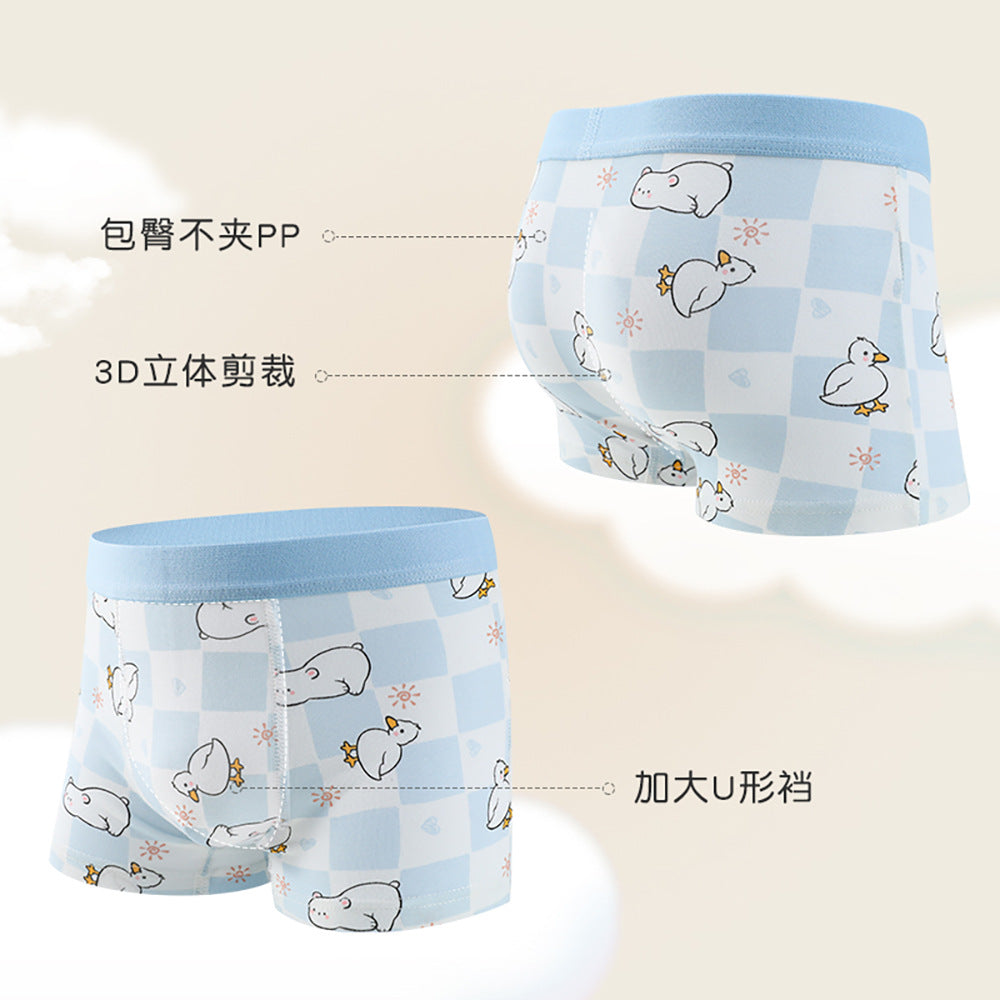 AK4023小鴨小熊卡通四角兒童內褲2024.07.30