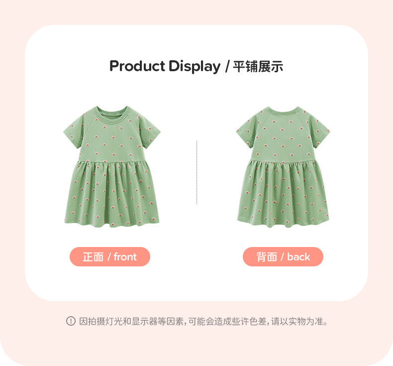 AM1875夏季彩虹短袖純棉連衣裙2024.03.05