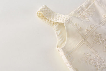 AJ1707夏季女童刺繡吊帶衫甜美半身裙兩件套套裝2024.06.07